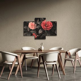 Kép - Vörös virágok sötét háttér előtt (90x60 cm)