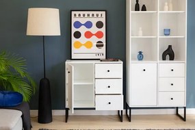 LINEA 1 ajtós, 3 fiókos szekrény | Fehér
