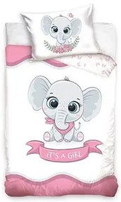 Elefánt Girl gyerek, ovis ágyneműhuzat 90x120 cm, 40x60 cm
