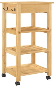 MONZA tömör fenyőfa konyhai kocsi 48 x 40 x 88,5 cm