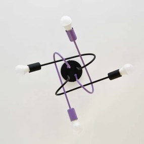 Felületre szerelhető csillár OXFORD 4xE27/15W/230V fekete/lila