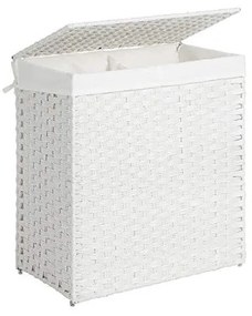 Fonott rattan szennyestartó fehér 110 liter