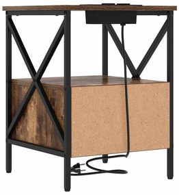 Éjjeliszekrény 2 pcs Füstölt tölgy 41.5 x 40.5 x 55 cm Faanyag