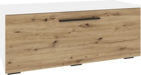 Kos 1 ajtós TV-szekrény, Fehér / Artisan tölgy, 95 x 40 x 39 cm