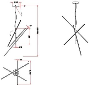 Trio - LED Dimmelhető csillár zsinóron TIRIAC 3xLED/8,5W/230V fehér