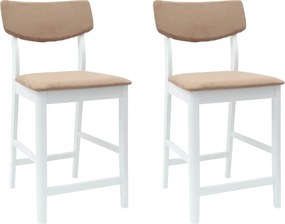 vidaXL Étkező Székek 2 pcs Fehér 48 x 49 x 95 cm Tömör Gumi Fa