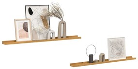 vidaXL Falpolc polcokkal tárolóval 2 pcs Bézs 100 x 9 x 3 cm Faanyag