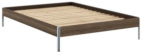 Barna borovi fenyő franciaágy ágyráccsal 140x200 cm Core – Karup Design