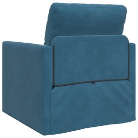 2 az 1-ben Floor Sofa Bed Kék 74x77x81 cm Bársonyos