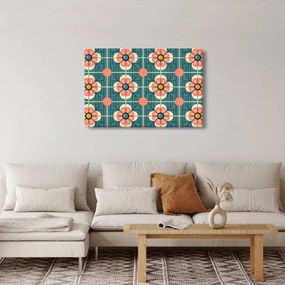 Kép - Retro virágminta (90x60 cm)