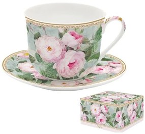 R2S.1454ROBL Porcelán reggelizőcsésze+alj 400ml dobozban,Roses in Bloom