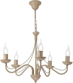 Láncos csillár ANTON 5xE14/60W/230V bézs