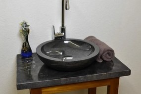 DIVERO Mosdókagyló márvány fekete