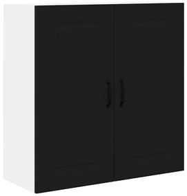 Fali konyhaszekrény polcokkal Fekete 80 x 31 x 80 cm Faanyag