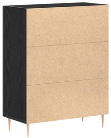 Oldalszekrény Fekete Tölgy 69,5x34x90 cm Műanyag Fa