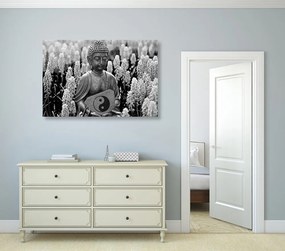 Kép Buddha jing jang szimbólummal fekete fehérben