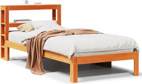 vidaXL viaszbarna tömör fenyőfa ágy matrac nélkül 100 x 200 cm
