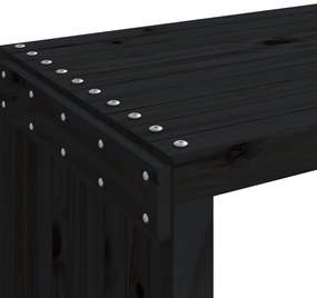 fekete tömör fenyőfa kerti pad 212,5 x 40,5 x 45 cm