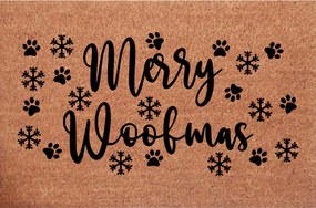 Karácsonyi Lábtörlő bejárati ajtó Merry Woofmas Boldog Karácsonyt