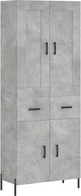 vidaXL betonszürke szerelt fa magasszekrény 69,5 x 34 x 180 cm