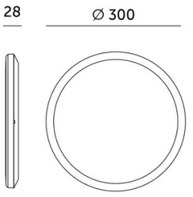 NIVERA LED fürdőszobai mennyezeti lámpa 18W, 230V, IP54, 30 cm, fekete