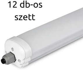 LED lámpatest , 36 Watt , 120 cm , kompakt armatúra , por- és páravédett , IP65 , sorolható , 120 lm/w , természetes fehér , 12-db-os szettben (karton)