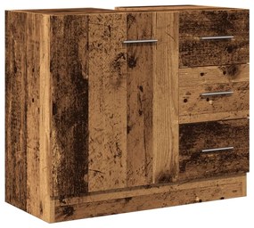 antik fa színű szerelt fa mosdószekrény 63 x 30 x 54 cm