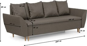 Háromszemélyes kinyitható kanapé ALEX Sötétszürke