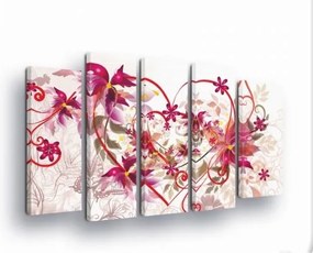 Vászonkép 150x100 Virágok Szívek Szerelem Absztrakt Fali Dekoráció Modern