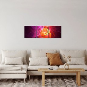 Modern absztrakt kép (órával) (90x30 cm)