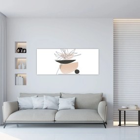 Kép - Vonal művészeti virágok N⁰1 (120x50 cm)
