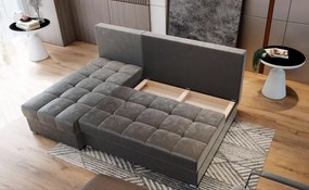 AKCIÓ Krémszínű kihúzható sarokkanapé ZENA, kétoldalas II. osztály