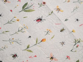 Ágytakaró INSECTA, krém色 Méret: 200 x 240 cm
