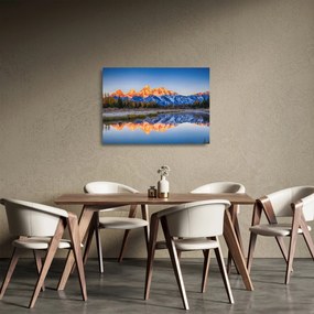 A havas hegycsúcsok képe (üvegen) (70x50 cm)