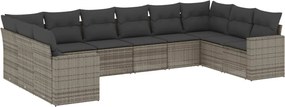 vidaXL 10 részes szürke polyrattan kerti ülőgarnitúra párnákkal