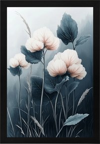 Poszter Keret Fa Természet Rét Virágok Növényzet Ombre 40x60