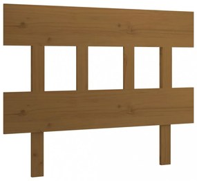mézbarna tömör fenyőfa ágyfejtámla 103,5x3x81 cm