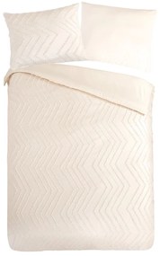 Krémszínű egyszemélyes hosszabbított mikroszálas ágyneműhuzat 140x220 cm Pure Zigzag – Good Morning