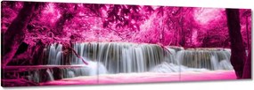Vászonkép 120x40 Rózsaszín vízesés Tájkép