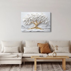 Kép – 3D elegáns életfa virágokkal (90x60 cm)