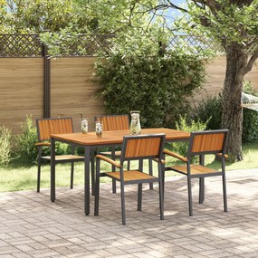 Kert étkező szett 5 pcs Fekete és barna 150 x 90 x 75 cm