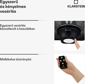 Blumfeldt Heat Hexa, infravörös hősugárzó, 800/1200 W, halogén, IP34, LED, fekete