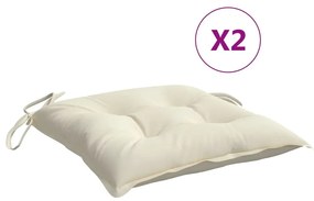 2 db krémfehér oxford szövet székpárna 50 x 50 x 7 cm