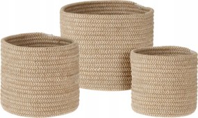 Tároló Kosarak szett 3 db természetes Bézs