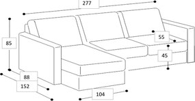 Zöld zsenília sarokkanapé (bal oldali-heverő résszel) Copenhagen – Scandic