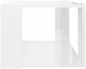 Magasfényű fehér szerelt fa dohányzóasztal 40 x 40 x 30 cm