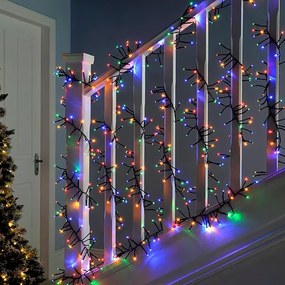Karácsonyi girland extra sűrű fényfüzér kültéri és beltéri 8 m &#8211; Színes