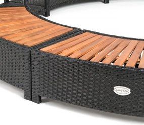 Lay-Z-Spa kör alakú rattan jakuzzi bútor, 180 cm, fekete