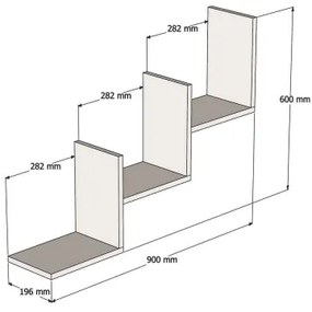 Fali polc MIST 60x90 cm fehér