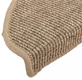 vidaXL 15 db sötét bézs színű öntapadó lépcsőszőnyeg 65x21x4 cm
